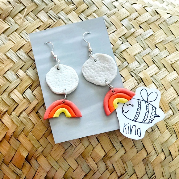 Artisan Polymer clay hanging earrings. New - Picture 1 of 2